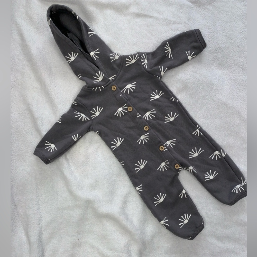 Grayson Collective EUC Fleece Lined Button Up Hooded Suit 3-6M